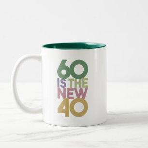 60 is the New 40 - 60th Birthday Gift Essential Two-Tone Coffee Mug