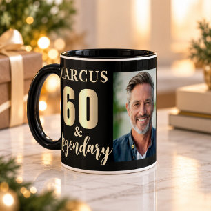 60 & Legendary Gold 60th Birthday Photo Mug