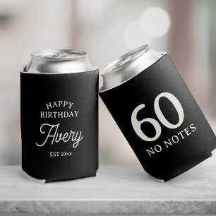60 No Notes Birthday Personalized Minimal Party Can Cooler