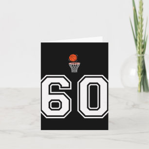 60 Number Basketball Style Vintage White Premium Card