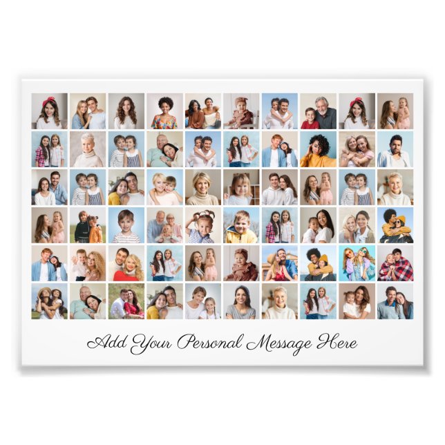 60 Photo Collage Add A Greeting Photo Enlargement (Front)