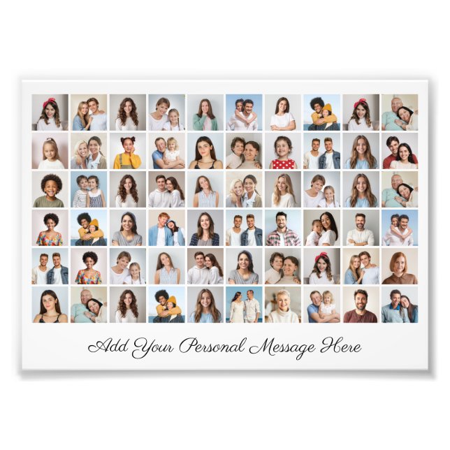 60 Photo Collage Add A Greeting Photo Enlargement (Front)
