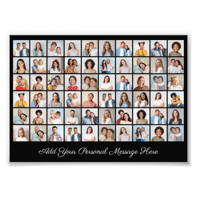 60 Photo Collage Add A Greeting Photo Enlargement (Front)