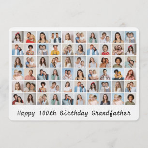 60 Photo Collage Add Any Age & Name Birthday Card