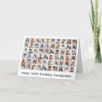 60 Photo Collage Add Any Name & Age Birthday Card