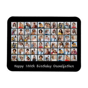60 Photo Collage Add Any Name & Age Birthday Magnet