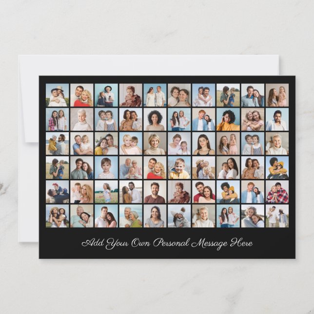 60 Photo Collage Add Your Greeting Editable Colour Invitation (Front)
