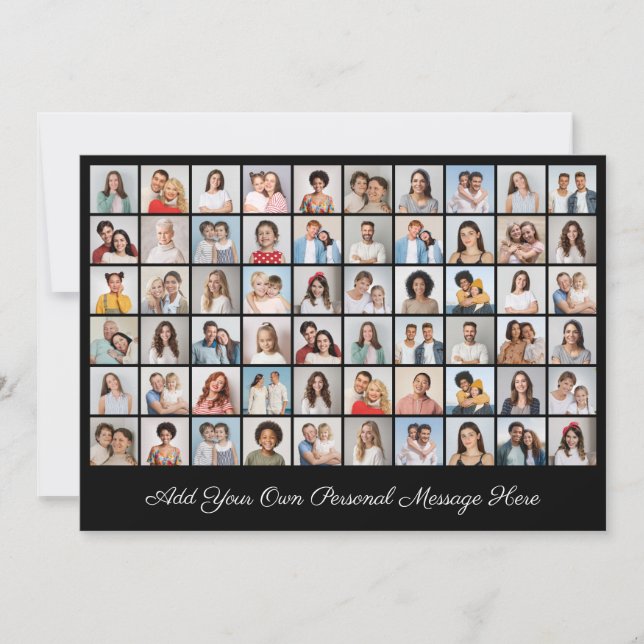 60 Photo Collage Add Your Own Greeting Card (Front)
