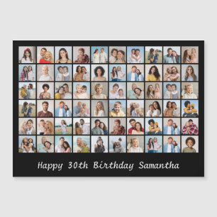 60 Photo Collage Change Birthday Magnetic Card