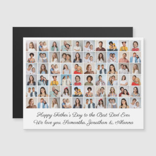 60 Photo Collage Happy Father's Day Magnetic Card