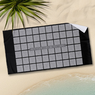60 Photo Template Collage - Can Edit Colour Beach Towel