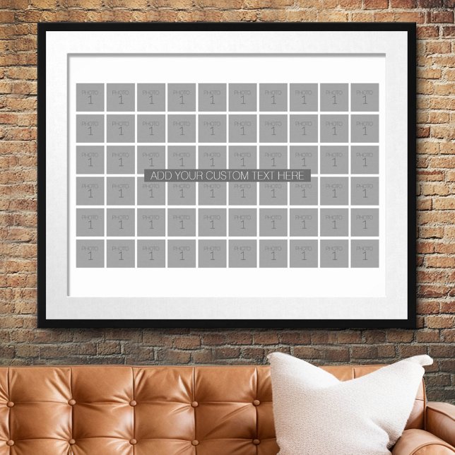 60 Photo Template Collage - Can Edit Colour Poster (Custom Photo Collage Poster)