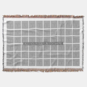 60 Photo Template Collage - Can Edit Colour Throw Blanket