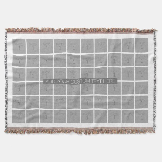 60 Photo Template Collage - Can Edit Colour Throw Blanket (Front)