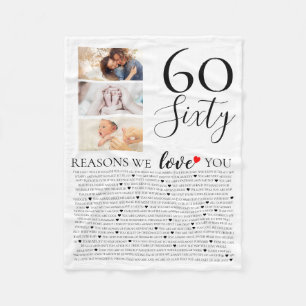 60 Reasons I Love You Photo Montage Blanket