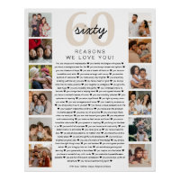 60 Reasons We Love You Birthday Keepsake Gift