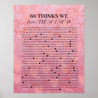 60 Reasons we love you Poster