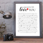 60 reasons why we love you 80th 60th birthday 40th