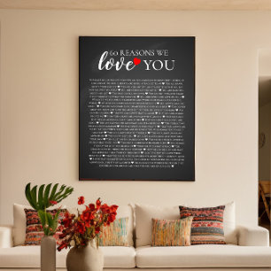 60 reasons why we love you 80th 60th birthday 40th poster