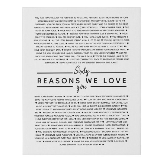 60 Reasons Why We Love You Birthday Gift For Him Faux Canvas Print Zazzle Com Au 60 Reasons Why We Love You Birthday Gift For Him Faux Canvas Print Zazzle Com Au