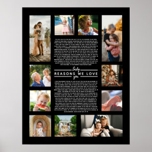 60 reasons why we love you birthday gift for him poster