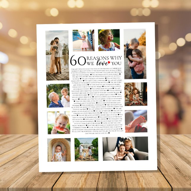 60 reasons why we love you photo collage birthday poster (Creator Uploaded)