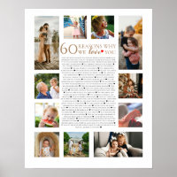 60 reasons why we love you photo collage birthday