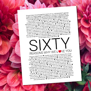60 reasons why we love you wedding vow love you poster