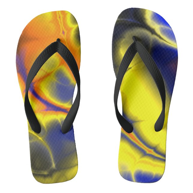 60’s Psychedelic Fractal Flip Flops (Footbed)