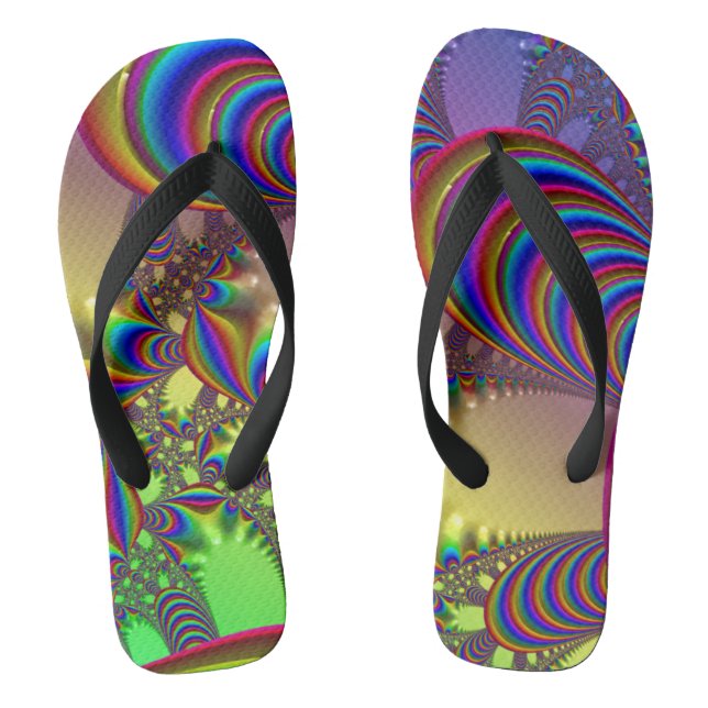60’s Psychedelic Fractal Thongs (Footbed)