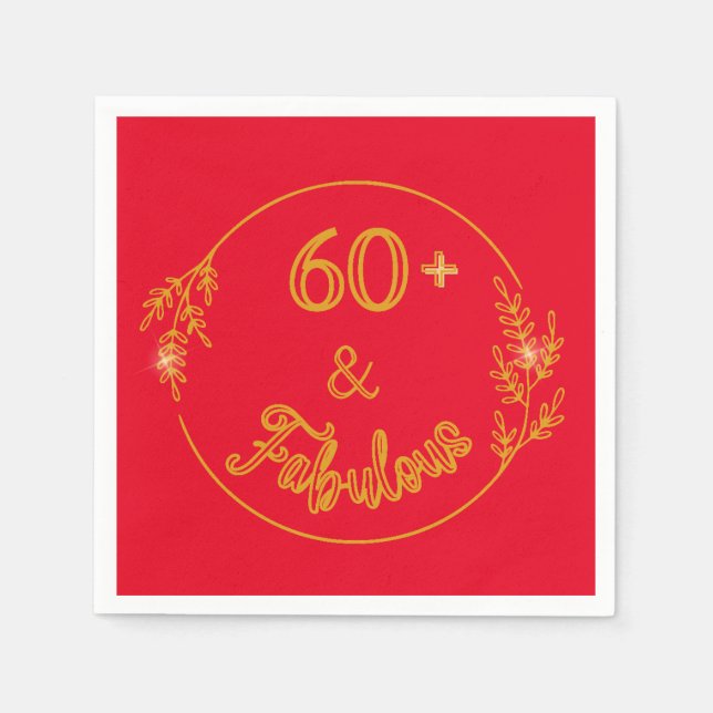 60 Something  and Fabulous Napkin (Front)