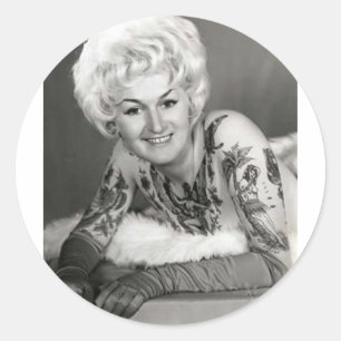 '60 Tattooed Lady Classic Round Sticker