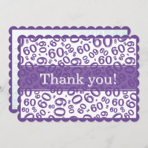 60 "Thank you!" Purple/White Number Pattern Thank You Card