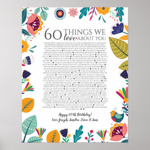 60 things we love about you scandi folk modern poster