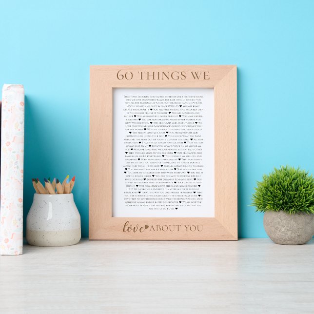 60 things we love you about birthday laser etched frames (Creator Uploaded)