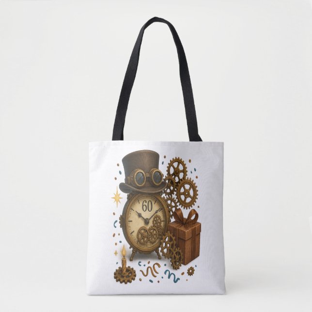 60 & Timeless – Steampunk Celebration Tote Bag (Front)