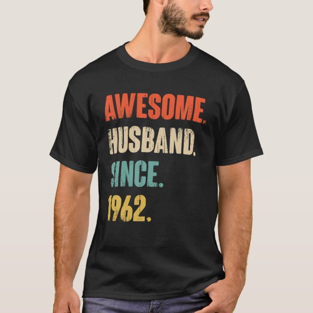 60 Wedding Aniversary Gift Him - Awesome Husband S T-Shirt (Front)