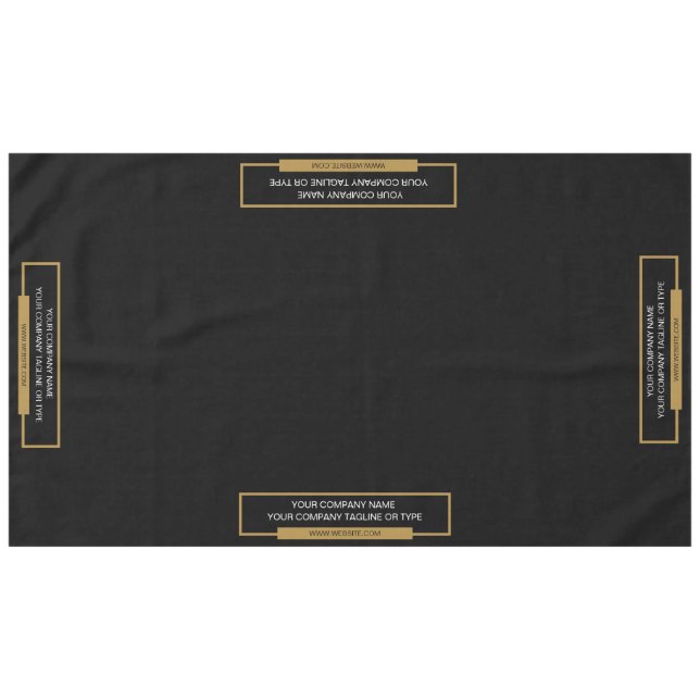 60"x104" Trade Show Tablecloth Gold Black (Front (Horizontal))