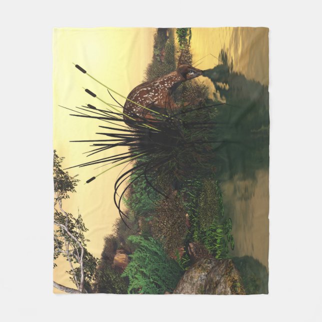 60"x50" Fleece Blanket w' At Water's Edge image (Front)