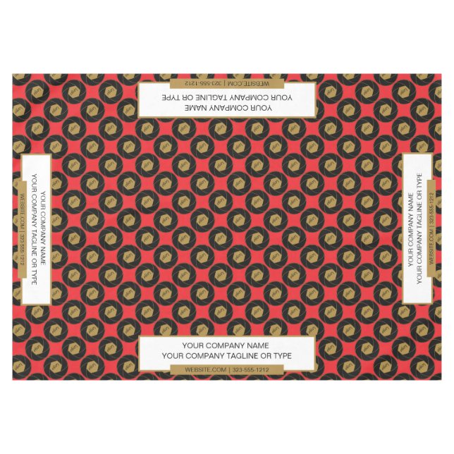 60"x84" Trade Show Tablecloth Gold White (Front (Horizontal))