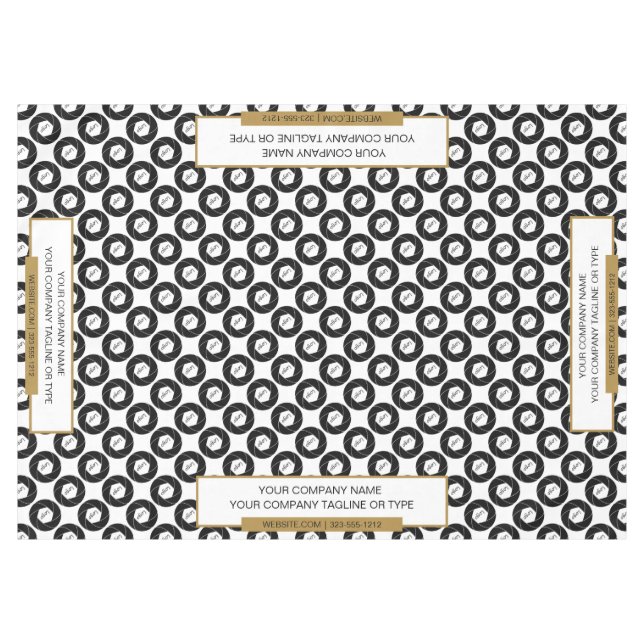 60"x84" Trade Show Tablecloth Gold White (Front (Horizontal))