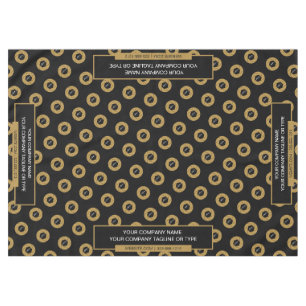 60"x84" Trade Show Tablecloth Logo Gold Black