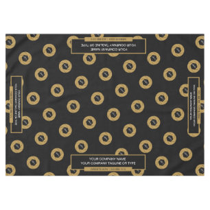 60"x84" Trade Show Tablecloth Logo Gold Black