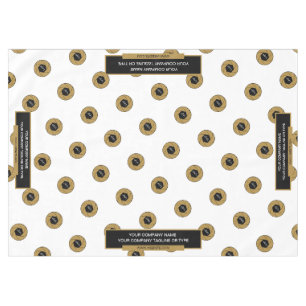 60"X84" Trade Show Tablecloth Logo Gold White 