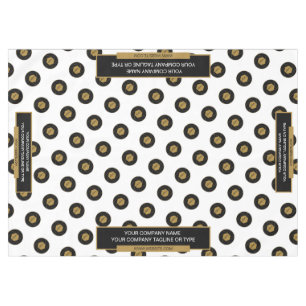 60"X84" Trade Show Tablecloth Logo Gold White