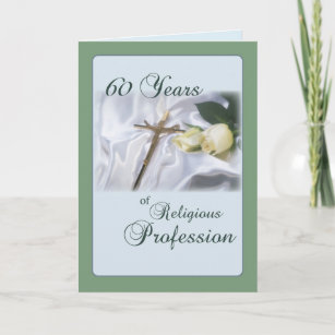 60 Year Anniversary for Nun, Religious Profession Card