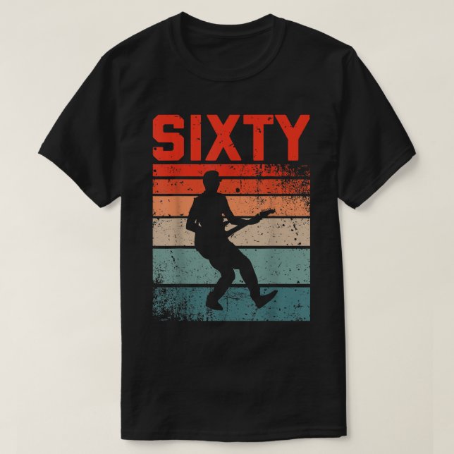 60 Year Old60th Birthday Man Guitar Player Guitari T-Shirt (Design Front)
