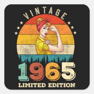 60 Year Old Bday 1965 Vintage 60th Birthday Women Square Sticker