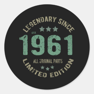 60 Year Old Bday Legend 60th Birthday Classic Round Sticker