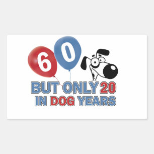 60 year old birthday designs rectangular sticker